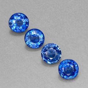 Gemas de cianita azul natural de  ct, corte redondo, VS-SI