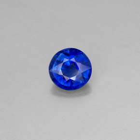 Cianita azul natural de 0,63 ct, corte redondo, VS