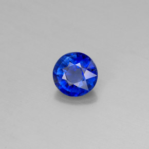 Cianita azul natural de 0,63 ct, corte redondo, VS