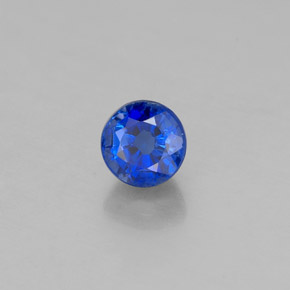 Cianita azul natural de 0,46 ct, corte redondo, VS