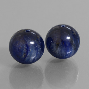 Gemas de Cianita Azul oscuro natural de 31.57 ct, Esfera / Bola, Opaco