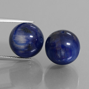 Gemas de cianita azul natural de  ct, esfera / bola, opaco