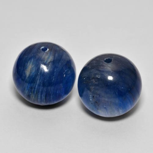Gemas de Cianita Azul oscuro natural de 30.19 ct, Esfera / Bola, Opaco