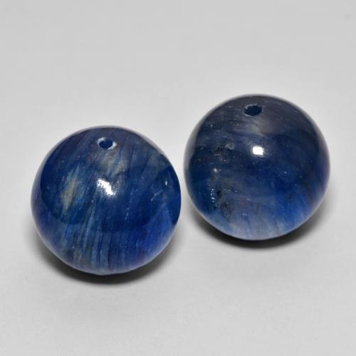 Gemas de Cianita Azul oscuro natural de 30.19 ct, Esfera / Bola, Opaco