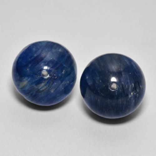 Gemas de Cianita Azul oscuro natural de 30.19 ct, Esfera / Bola, Opaco
