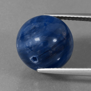 Cianita azul natural de 16,81 ct, esfera / bola, opaco