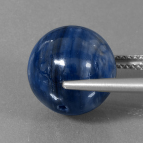 Cianita azul natural de 16,81 ct, esfera / bola, opaco