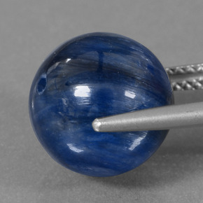 Cianita azul natural de 12,83 ct, esfera / bola, opaco