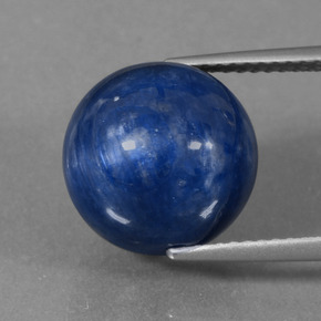 Cianita azul natural de 15,15 ct, esfera / bola, opaco
