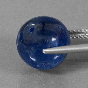 Cianita azul natural de 15,15 ct, esfera / bola, opaco