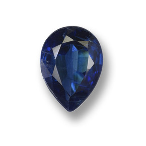 Cianita Azul oscuro natural de 1.39 ct, En forma de pera, VS-SI