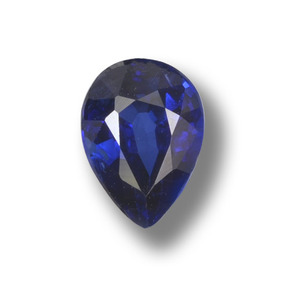 Cianita Azul oscuro natural de 1.02 ct, En forma de pera, VS-SI