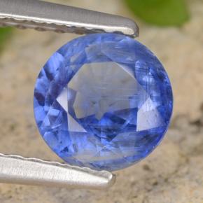 Cianita azul natural de 0,93 ct, corte redondo, VS-SI