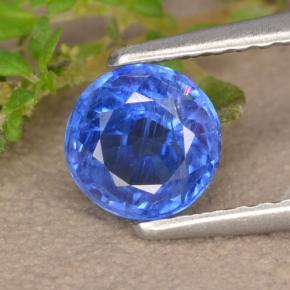 Cianita azul natural de 0,91 ct, corte redondo, VS-SI