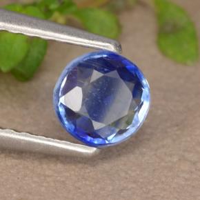 Cianita azul natural de 0,53 ct, corte redondo, VS-SI