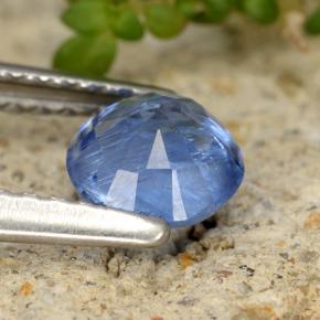 Cianita azul natural de 0,76 ct, corte redondo, VS-SI