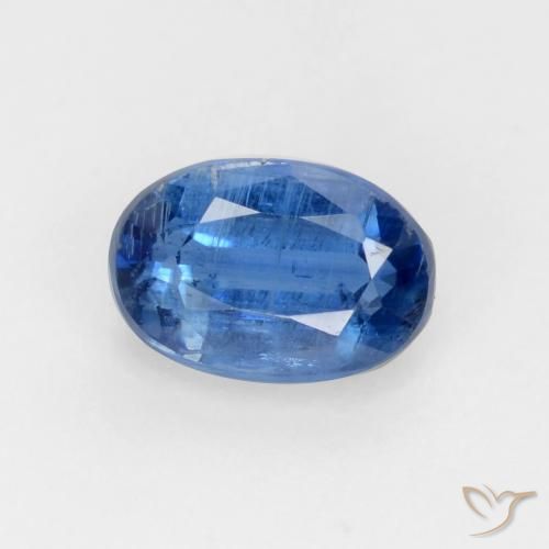 0.80ct Natural Azul marino claro cianita, Ovalada, SI