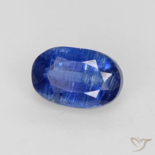 Cianita Azul oscuro natural de 0.74 ct, Ovalada, SI-I1