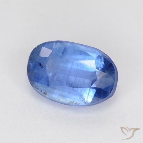 Cianita Azul marino claro natural de 0.84 ct, Ovalada, SI