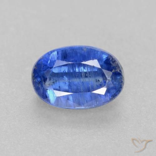 0.73ct Natural Azul oscuro cianita, Ovalada, I1