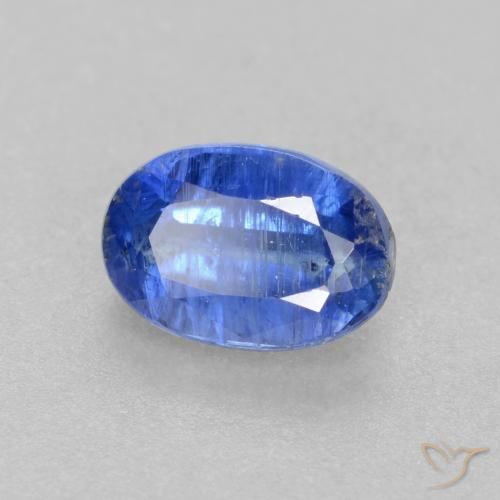 Cianita Azul oscuro natural de 0.73 ct, Ovalada, I1