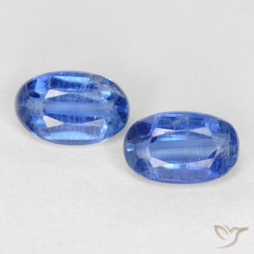 0.79ctw Natural Azul marino cianita, Ovalada, SI-I1
