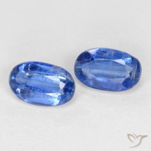 Gemas de Cianita Azul marino natural de 0.79 ct, Ovalada, SI-I1