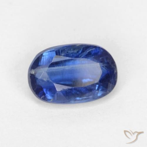 Cianita Azul oscuro natural de 0.68 ct, Ovalada, SI-I1