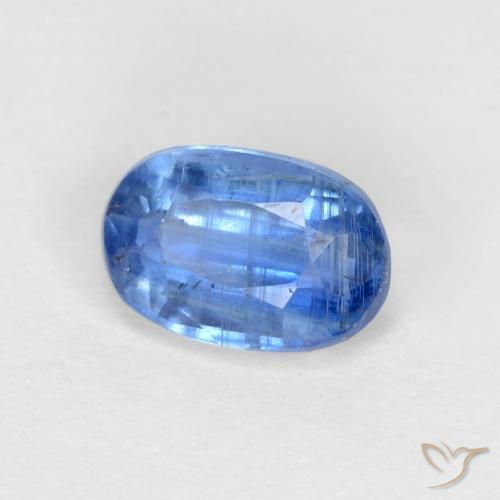 Cianita Azul marino claro natural de 0.77 ct, Ovalada, SI-I1