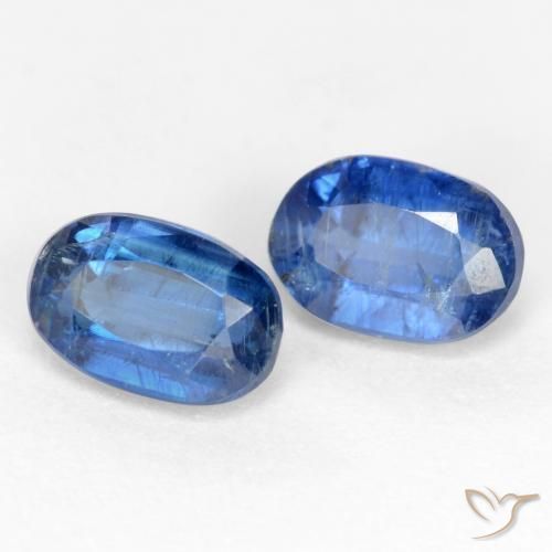 Gemas de Cianita Azul medio natural de 1.59 ct, Ovalada, SI-I1