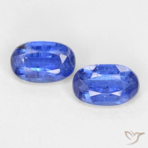 0.79ctw Natural Azul oscuro cianita, Ovalada, SI-I1