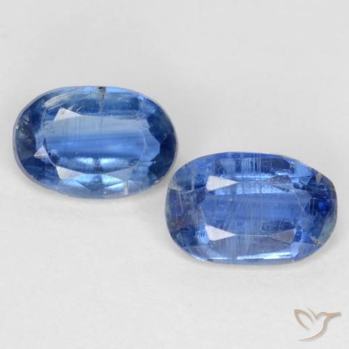 1.27ctw Natural Azul oscuro cianita, Ovalada, I1