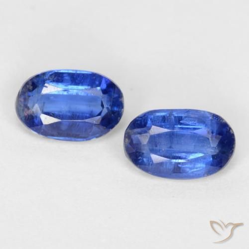 0.98ctw Natural Azul oscuro cianita, Ovalada, SI-I1