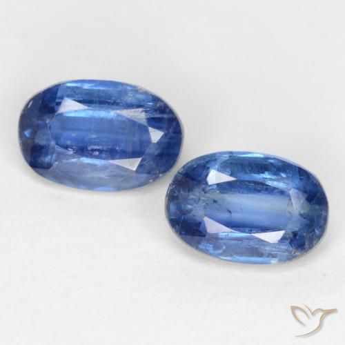 1.39ctw Natural Azul oscuro cianita, Ovalada, I1