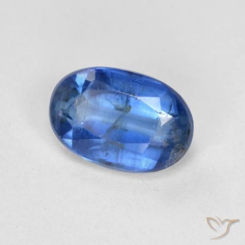 Cianita Azul oscuro natural de 0.64 ct, Ovalada, SI-I1