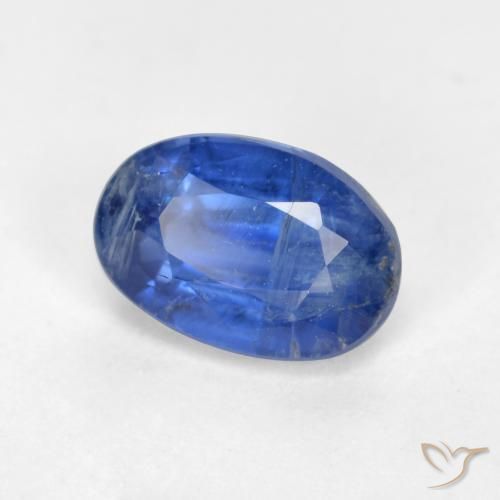 Cianita Azul oscuro natural de 0.83 ct, Ovalada, SI-I1