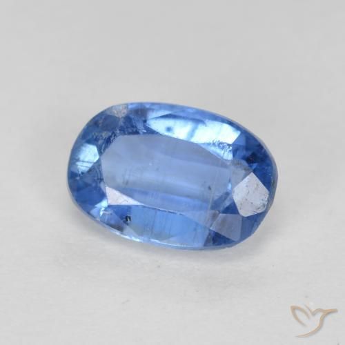 Cianita Azul marino natural de 0.75 ct, Ovalada, SI-I1