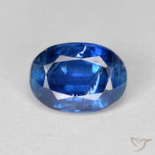 1.14ct Natural Azul oscuro cianita, Ovalada, VS-SI