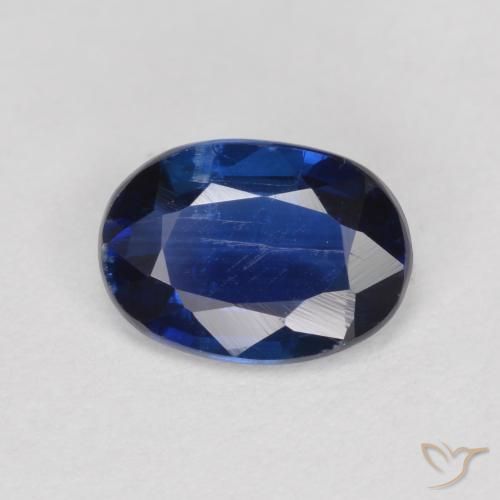 0.92ct Natural Azul oscuro cianita, Ovalada, SI