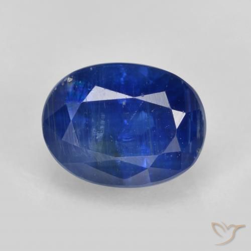 2.16ct Natural Azul oscuro cianita, Ovalada, SI