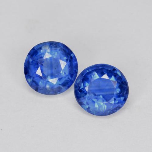 Gemas de cianita azul natural de 1,26 ct, corte redondo, SI