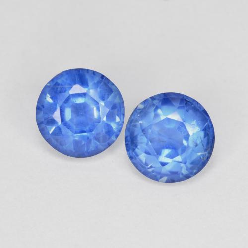 Gemas de cianita azul natural de 1,36 ct, corte redondo, SI