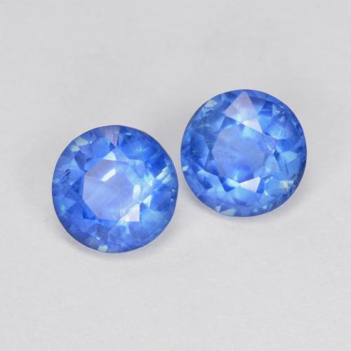 Gemas de cianita azul natural de 1,36 ct, corte redondo, SI