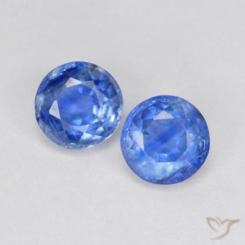 1.40ctw Natural Azul marino claro cianita, Redondo, SI