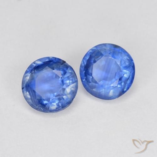 Gemas de Cianita Azul marino claro natural de 1.40 ct, Redondo, SI