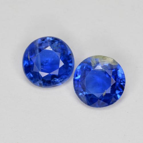 Gemas de cianita azul natural de 0,96 ct, corte redondo, SI