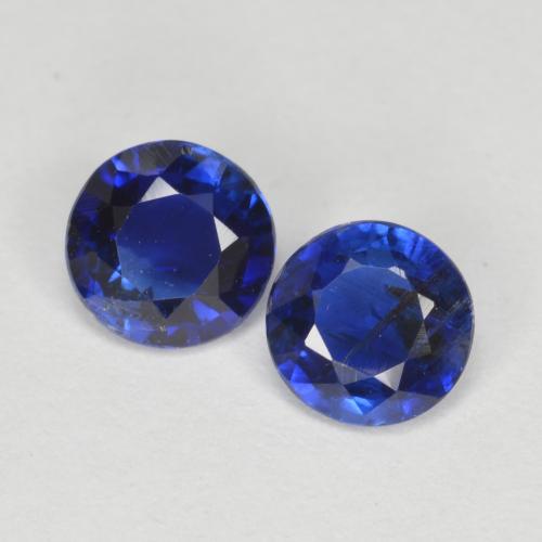Gemas de Cianita Azul azur intenso natural de 1.10 ct, Corte Redondo, SI