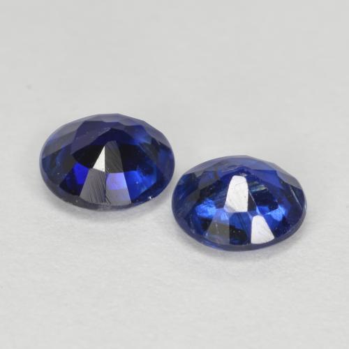 Gemas de Cianita Azul azur intenso natural de 1.10 ct, Corte Redondo, SI