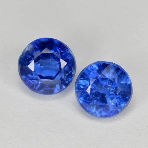 Gemas de Cianita Azul azur intenso natural de 1.80 ct, Corte Redondo, SI