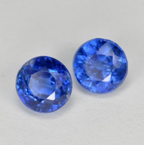 Gemas de Cianita Azul azur intenso natural de 1.80 ct, Corte Redondo, SI